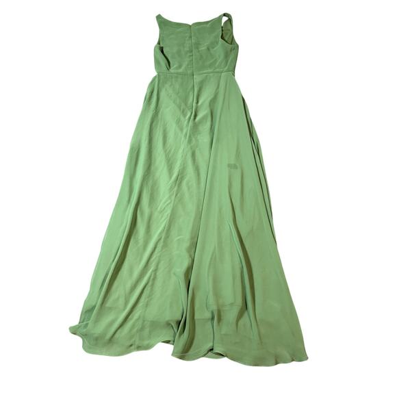 NWT After Six Deep V-Neck Chiffon Maxi‎ Dress Vineyard Green Size 8 R FLAW - Picture 4 of 13